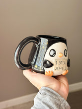 Load image into Gallery viewer, Gunter the Penguin Right Mug Gold Luster