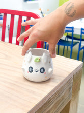 Load image into Gallery viewer, White Totoro Espresso Cup Gold Luster