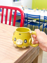 Load image into Gallery viewer, Chunky Psyduck Left Mug Gold Luster Charms