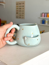 Load image into Gallery viewer, Blue Cozy Bear in Pjs Mug with Back Flap
