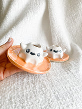 Load image into Gallery viewer, Orange Ghostie Candlestick Holder