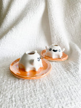 Load image into Gallery viewer, Orange Ghostie Candlestick Holder
