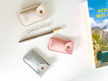 Load image into Gallery viewer, Orange Opal Travel Tumbler w/ Mother of Pearl Sukk Straw