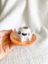 Load image into Gallery viewer, Orange Ghostie Candlestick Holder