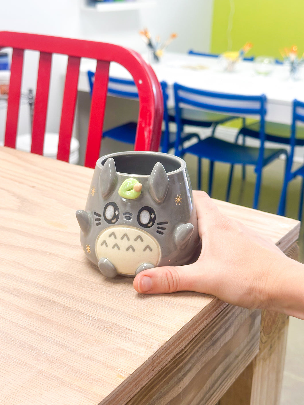 Grey Totoro Cup Gold Luster