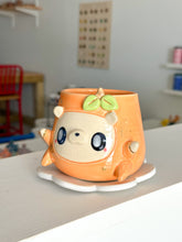 Load image into Gallery viewer, Fruity Bear: Clementine Tea Cup &amp; Saucer Set
