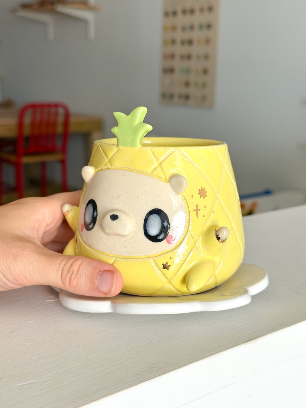 Fruity Bear: Pineapple Tea Cup & Saucer Set