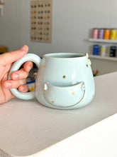 Load image into Gallery viewer, Blue Cozy Bear in Pjs Mug with Back Flap

