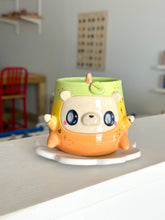 Load image into Gallery viewer, Fruity Bear: Mango Tea Cup &amp; Saucer Set

