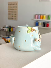 Load image into Gallery viewer, Blue Cozy Bear in Pjs Mug with Back Flap
