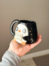 Load image into Gallery viewer, Gunter the Penguin Right Mug Gold Luster
