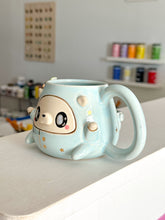 Load image into Gallery viewer, Blue Cozy Bear in Pjs Mug with Back Flap
