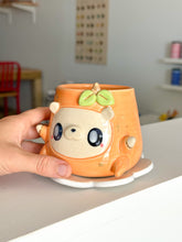 Load image into Gallery viewer, Fruity Bear: Clementine Tea Cup &amp; Saucer Set
