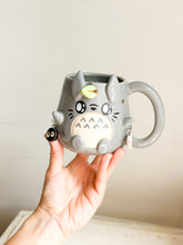 Load image into Gallery viewer, Grey Totoro (Left) Mug Charms - Gold Luster
