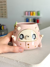 Load image into Gallery viewer, Pink Cozy Bear in Pjs with Back Flap
