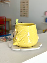 Load image into Gallery viewer, Fruity Bear: Pineapple Tea Cup &amp; Saucer Set
