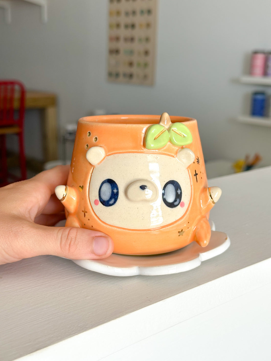 Fruity Bear: Clementine Tea Cup & Saucer Set