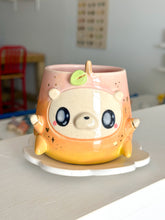 Load image into Gallery viewer, Fruity Bear: Peach Tea Cup &amp; Saucer Set
