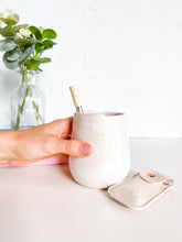 Load image into Gallery viewer, Opal Wine Glass w/ Mother of Pearl Sukk Straw
