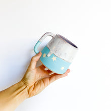 Load image into Gallery viewer, Lavender/Blue Star Drip Mug 12oz
